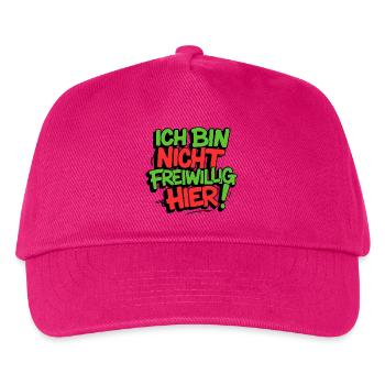 Ich bin nicht freiwillig hier Sprüche lustig Fun - Kinder Basecap - Fuchsia - Vorne