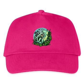 Tea Rex - Türkis -  (NO AI / Ohne KI) - Kinder Basecap - Fuchsia - Vorne
