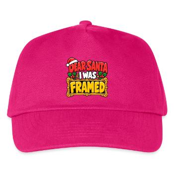 Dear Santa I Was Framed - Kinder Basecap - Fuchsia - Vorne