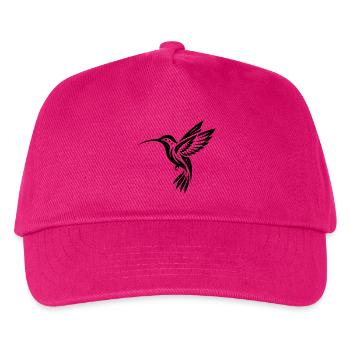 Schwarzer Kolibri Minimalistisch - Kinder Basecap - Fuchsia - Vorne