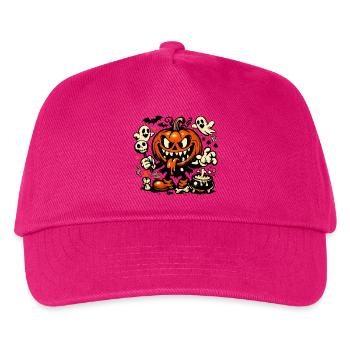 Gruseliger Kürbis Geist Fledermaus Kostüm - Kinder Basecap - Fuchsia - Vorne