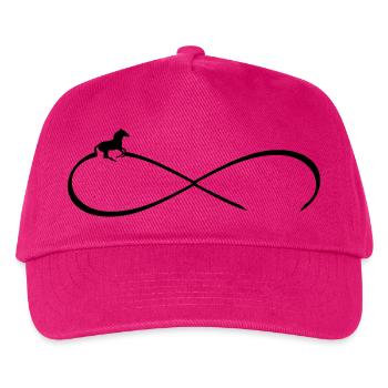 Pferdemotiv Pferd Unendlichkeit personalisierbar 8 - Kinder Basecap - Fuchsia - Vorne
