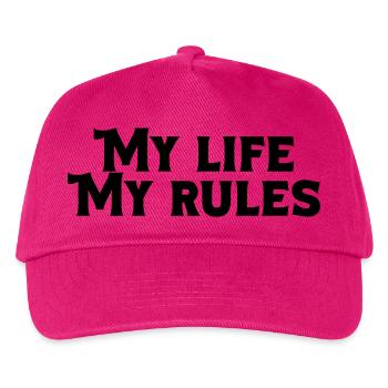 My Life My Rules – Tough Self-Confidence Quote - Kids’ Baseball Cap - fuchsia - Front