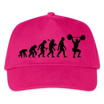 Fitness Gewichtheben Evolution Für Kraftsportler - Kinder Basecap - Fuchsia - Vorne