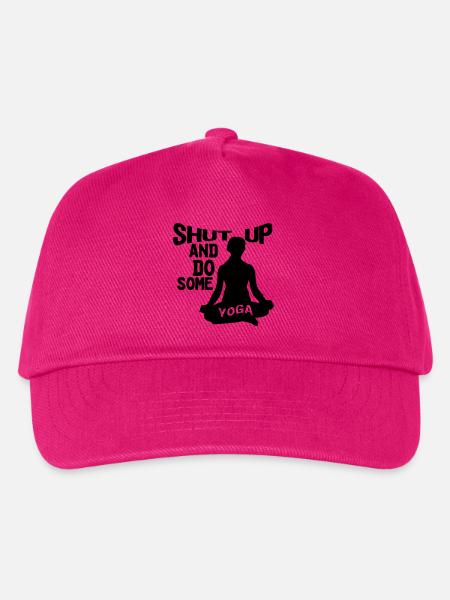 Shut up and do some Yoga, Yoga, Fitness, Geschenk - Kinder Basecap - Fuchsia
