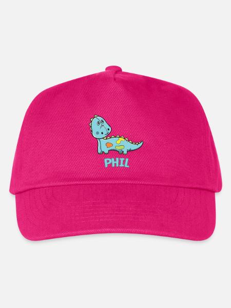 Dinosaurier lustig Kind Phil Geschenk Geburtstag - Kinder Basecap - Fuchsia