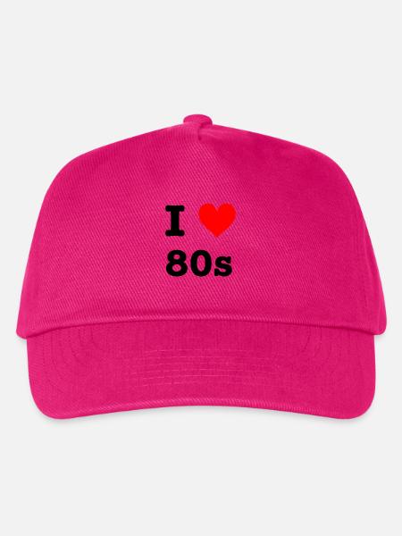I love 80s - Kinder Basecap - Fuchsia