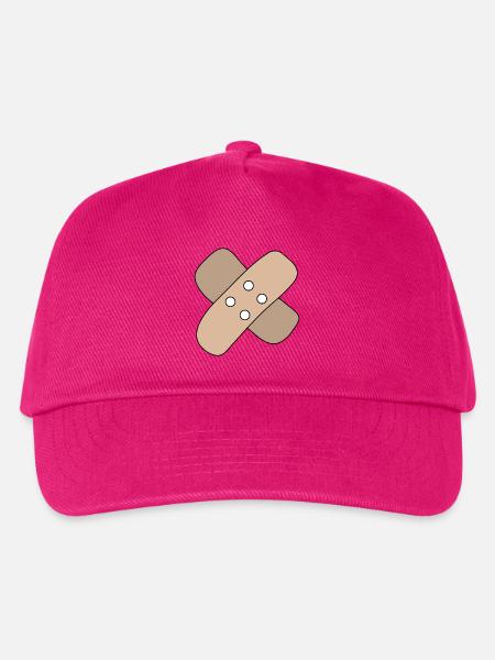 Pflaster, Wunde, Verletzung, Heilung, Geschenkidee - Kinder Basecap - Fuchsia