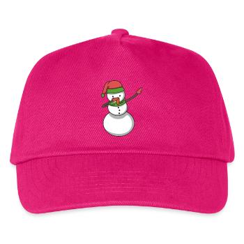 Schneemann dabbing Hip Hop Geschenk Weihnachten - Kinder Basecap - Fuchsia - Vorne