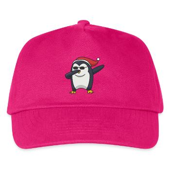 Pinguin dabbing Weihnachten Geschenk Hip Hop cool - Kinder Basecap - Fuchsia - Vorne
