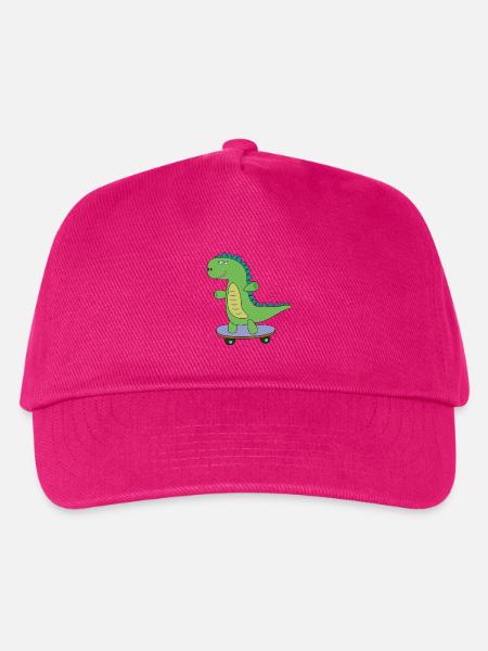 Süßer Dino Skateboard, Dinosaurier, Skaten Kinder - Kinder Basecap - Fuchsia
