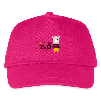 2. Geburtstag, zwei, zweiter, Bär, Birthday - Kinder Basecap - Fuchsia - Vorne