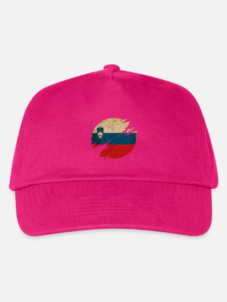 Slowenien Vintage Kreis / Flagge - Kinder Basecap - Fuchsia