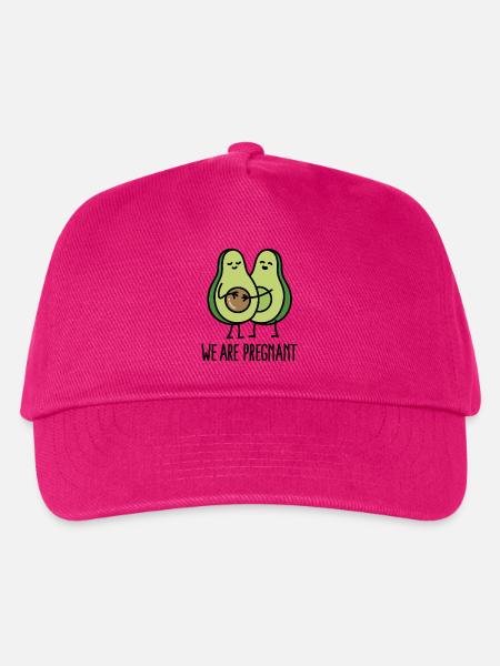 We are pregnant - Avocado - Kinder Basecap - Fuchsia