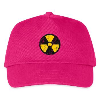 Strahlungs-Grunge-Ikon Nuklearwarnsymbol - Kinder Basecap - Fuchsia - Vorne