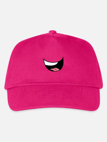 Minimalistische Lippen & Augen Schwarz - Kinder Basecap - Fuchsia