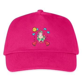 Unicorn vacation swim tire sea beach summer - Kids’ Baseball Cap - fuchsia - Front