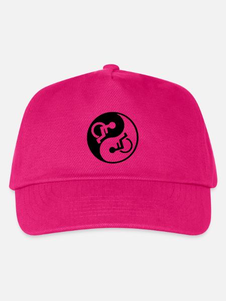 Rollstuhl Yin und Yang Rollstuhl Design * - Kinder Basecap - Fuchsia