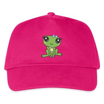 Kawaii Cute Miss Frog - Kids’ Baseball Cap - fuchsia - Front