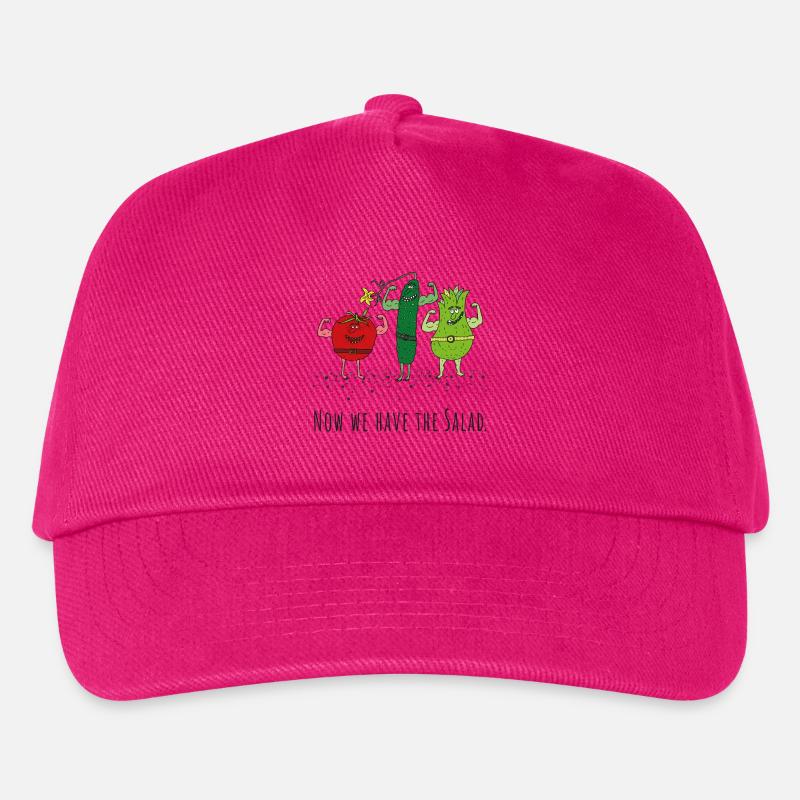 Denglisch: Now we have the salad - veggi, gemüse - Kinder Basecap - Fuchsia