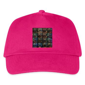 Vintage Audio Stack Collage - Kids’ Baseball Cap - fuchsia - Front