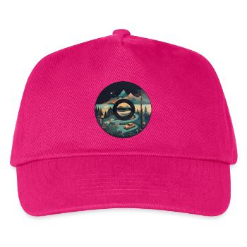 camping Wohnwagen in Berglandschaft mit - Kinder Basecap - Fuchsia - Vorne