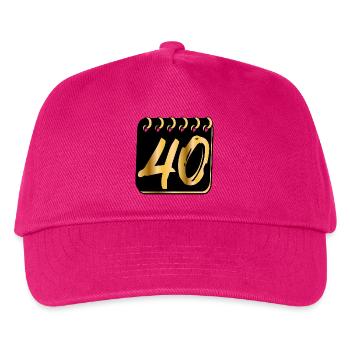 ZAHL 40 - Vierzig - 40. Geburtstag - Kinder Basecap - Fuchsia - Vorne