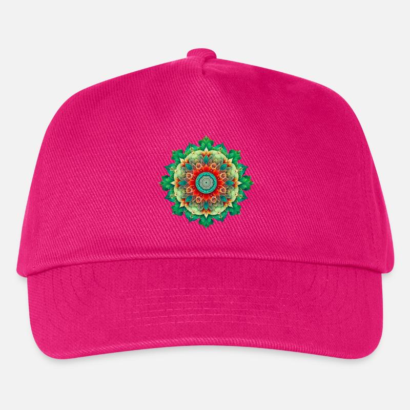 Kaleidoskop-Blumen-Mandala - Kinder Basecap - Fuchsia