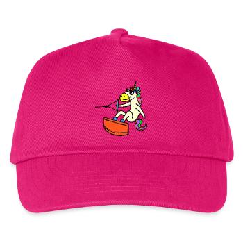 Wakeboard Stunt Wassersport Wakesurfen Einhorn - Kinder Basecap - Fuchsia - Vorne
