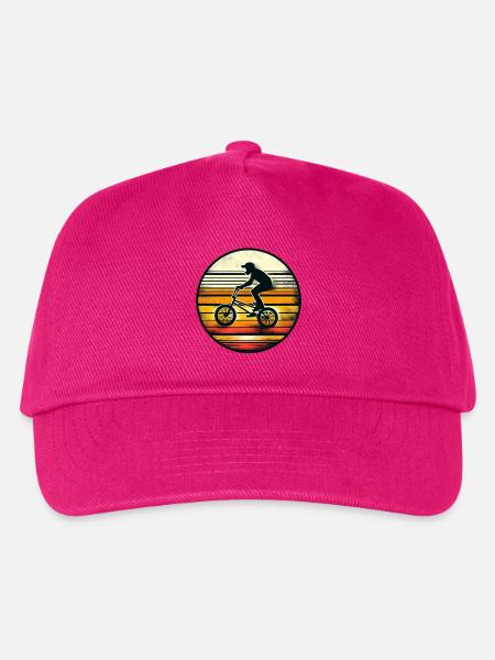 BMX Rider im Retro Sunset - Kinder Basecap - Fuchsia