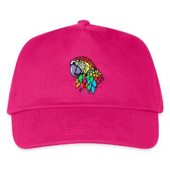 Vogel Papagei Zoo Tier Tierliebhaber Haustier - Kinder Basecap - Fuchsia - Vorne