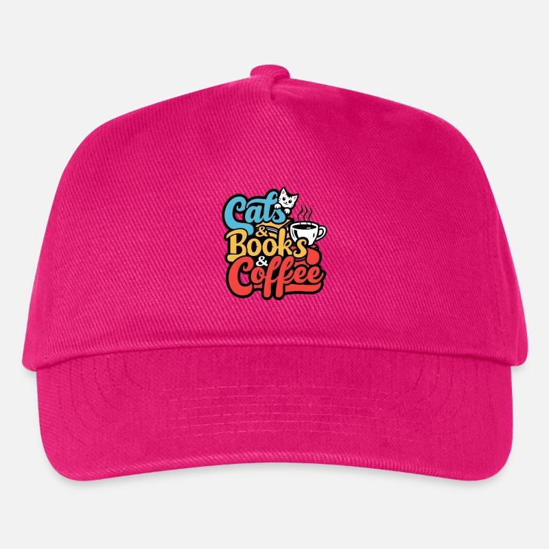 Liebe Katze Kätzchen Kaffee Bücher Koffie Boeken - Kinder Basecap - Fuchsia