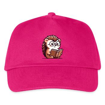 Bücherwurm-Igel: Der winzige Gelehrte - Kinder Basecap - Fuchsia - Vorne
