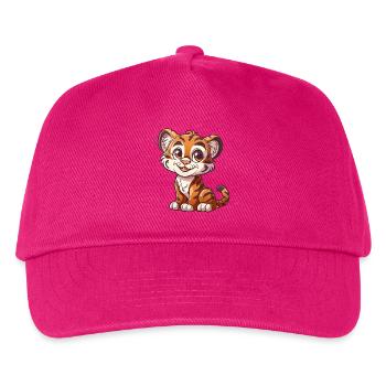 Chiot tigre mignon avec de grands yeux - Casquette de baseball Enfant - fuchsia - Devant