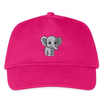 Niedlicher Grauer Baby Elefant Blick - Kinder Basecap - Fuchsia - Vorne