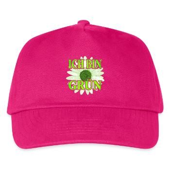 Ich bin Grün - Margariten Blume - Kinder Basecap - Fuchsia - Vorne