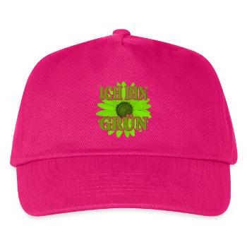 ich bin Grün - Margarite Blume - Kinder Basecap - Fuchsia - Vorne