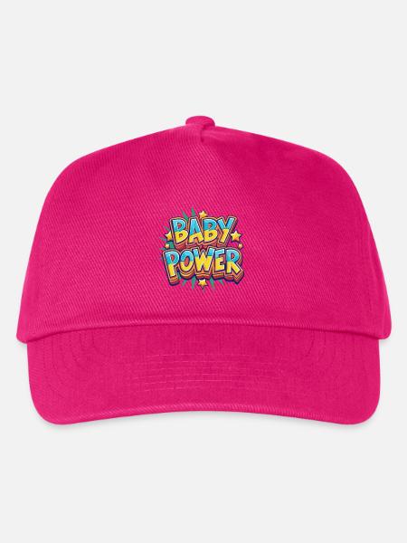 Baby Power Comic Style Design - Kinder Basecap - Fuchsia