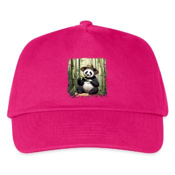 Panda eating! - Kids’ Baseball Cap - fuchsia - Front
