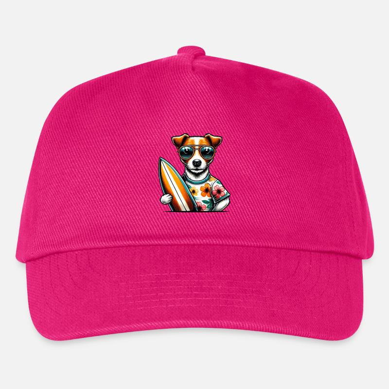 Jack Russell Terrier Surfer - Kinder Basecap - Fuchsia