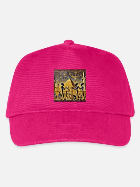 Blaue Außerirdische unter den Pyramiden - Kinder Basecap - Fuchsia