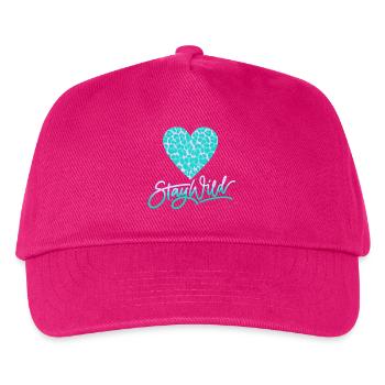 Stay Wild mit Leoparden-Musterherz - Kinder Basecap - Fuchsia - Vorne