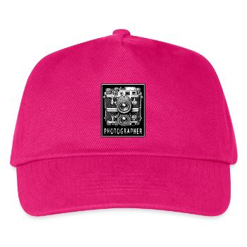 Vintage Kamera - Kinder Basecap - Fuchsia - Vorne