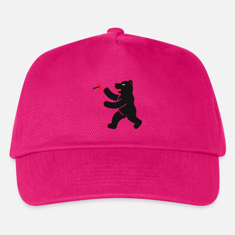 Bär beim Dart - Kinder Basecap - Fuchsia