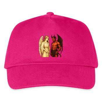 Heavenly Angel vs Fiery Demon Illustration - Kids’ Baseball Cap - fuchsia - Front
