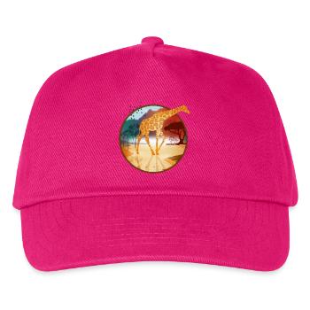 Giraffe in wide African savannah landscape - Kids’ Baseball Cap - fuchsia - Front