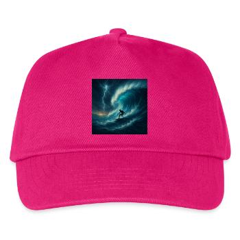 Storm Surfer - Surfen auf riesiger Welle - Kinder Basecap - Fuchsia - Vorne