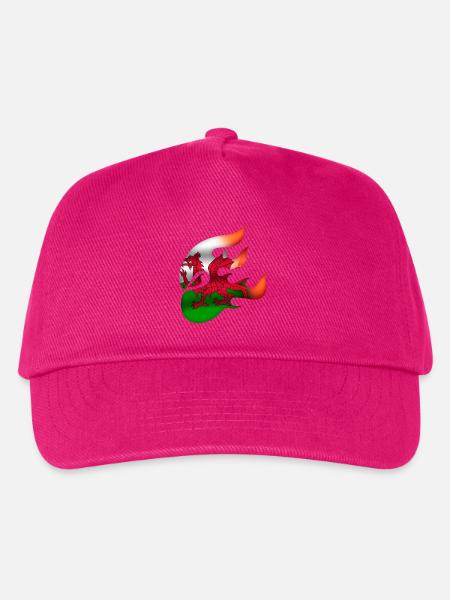 Flagge von Wales - Walisisch - Ninja - Kinder Basecap - Fuchsia