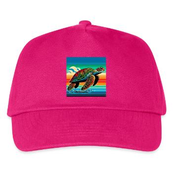 Schildkröte - Kinder Basecap - Fuchsia - Vorne