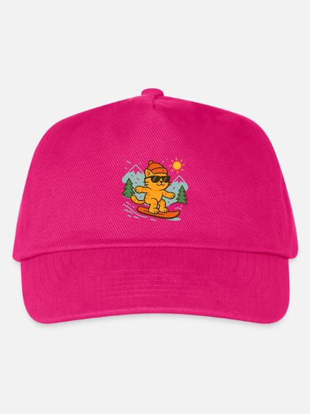 Surferkatze von den Gipfeln in der Sonne - Kinder Basecap - Fuchsia
